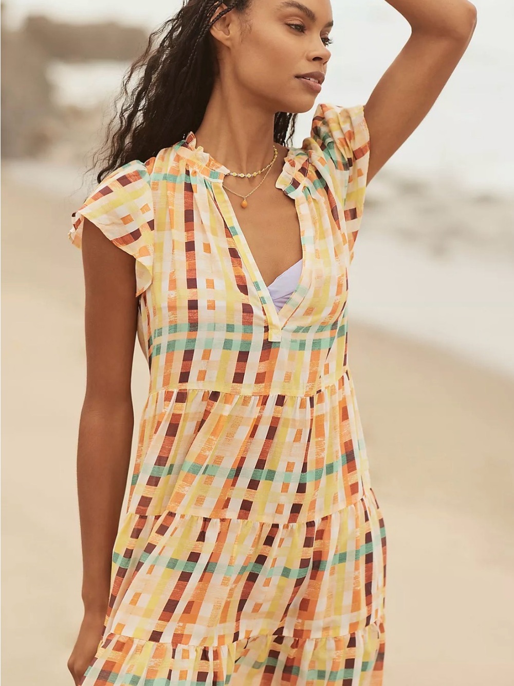 The Shelbie Tiered Mini Dress by Anthropologie
